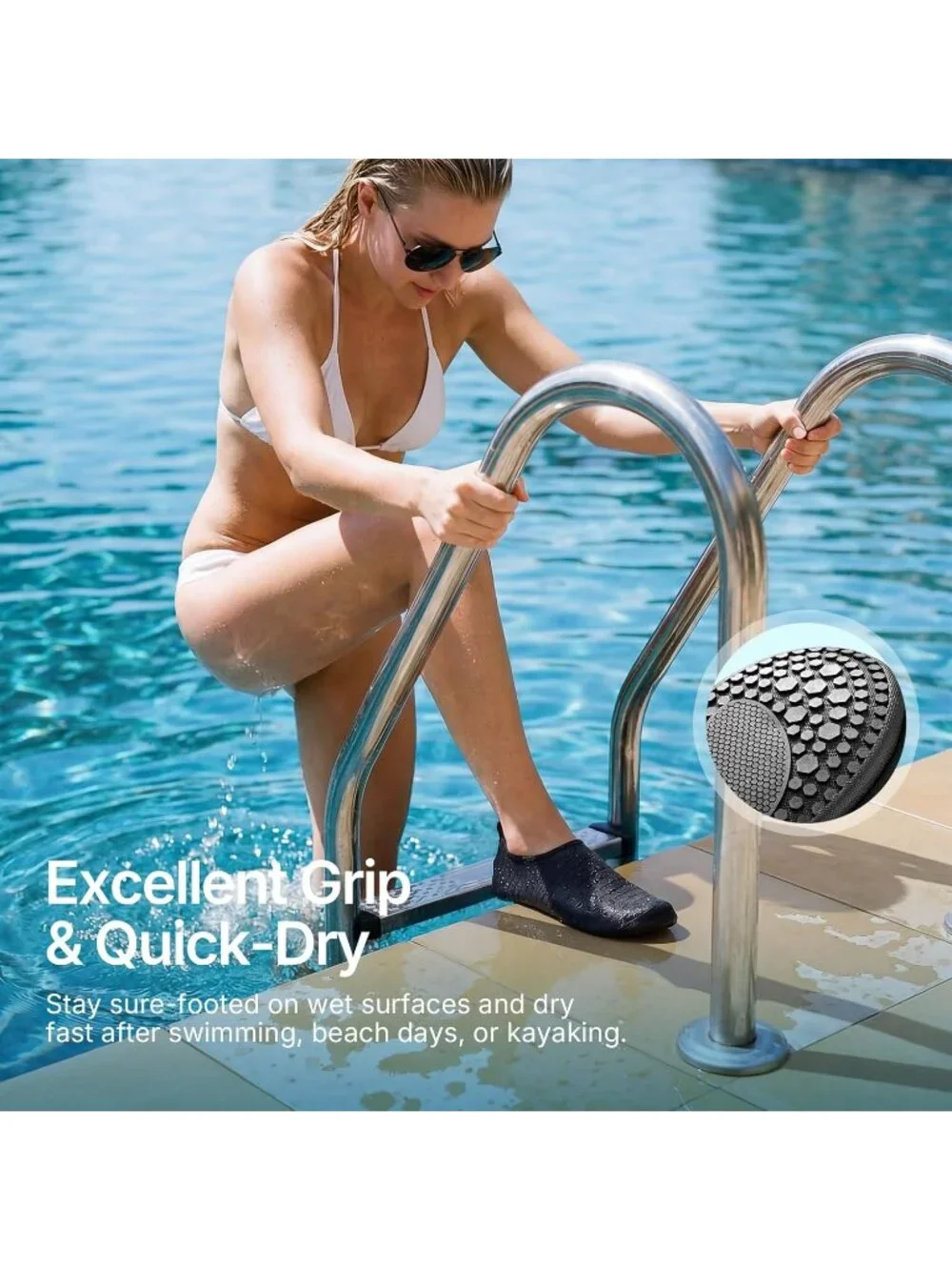 Unisex Black Water Shoes For Quick Dry Aqua Socks Beach Swim Pool River Hiking